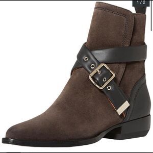 [chloe] suede and leather buckle boot rylee